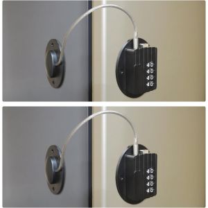 Combination Fridge Lock For Baby And Child Protection,Easy Installation,No Tools Needed Or Drilling,Cabinet Drawer Lock,Security Lock (2 Pieces,Black) - Neuf