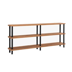 &Eacute;tag&egrave;re design basse noir et bois 180 cm SOFIE - Neuf