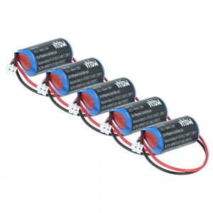 vhbw 5x Batterie compatible avec Omron CJ2G, CJ2M, CJ1G, CP1H, CJ1M, CP1E, CP1L syst&egrave;me de contr&ocirc;le (850mAh, 3V, Li-MnO2) - Neuf