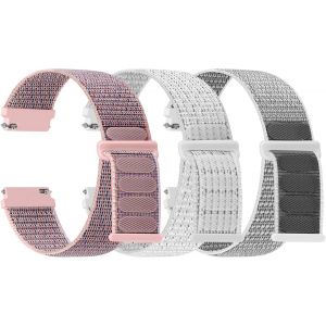 Kal-Lot De 3 Bracelets De Montre En Nylon - 16 Mm, 18 Mm, 20 Mm, 22 Mm - Fermeture Rapide - Tissu Respirant - Bracelet De Rechange Réglable - Pour Homme Et Femme - Neuf