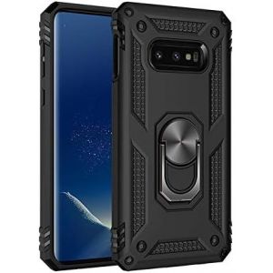 Kal-Coque Pour Samsung Galaxy S7 + 9h Verre Trempé, Étui Protection Tpu/Pc Souple Durable Avec Support De 360° Rotation Anneau Protection Antichoc Armor Box Coque, Noir - Neuf