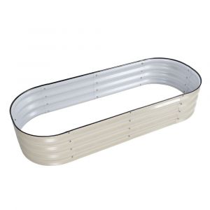 Lit De Jardin Surélevé Blanc En Acier Bricolage Jardinière Extérieure Avec Ob - Neuf