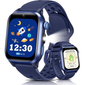 2025 Montre Connectée Enfant, 1,52¿ Smartwatch Avec 170+ Sports, Animaux Électroniques, Fréquence Cardiaque Podomètre, Sommeil, Livre Audio, Cartes Flash, 20 Jeux, Ip68 Cadeau 3-14 Ans, Bleu - Neuf