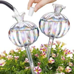 Lot De 2 Globes D'arrosage En Verre Irisé Pour Plantes En Pot,Mini Système D'irrigation Automatique,Capacité De 140 Ml,Adorable Cadeau De Jardinage,Multicolore Iridescent,1 - Neuf