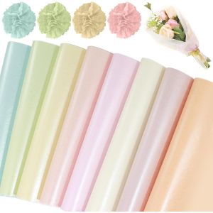 160 Feuilles Papier De Soie,21x30cm Papier D'emballage Cadeau,Papier De Soie Color&eacute; Pour Papier Cadeau Couleur Pour Mariage,Fleurs En Papier,Pompon,Artisanat Bricolage (8 Couleurs) - Neuf