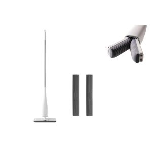 Balai &agrave; franges auto-essoreur avec 2 t&ecirc;tes d'&eacute;ponge pour le nettoyage des sols - Neuf