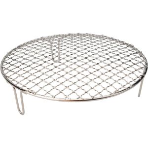 Ulteronixshop-Filet rond en m&eacute;tal anti-adh&eacute;sif et r&eacute;sistant &agrave; la chaleur pour barbecue, camping en plein air, pique-nique, argent, bloc chauffant, chauffage uniforme (25 cm) - Neuf