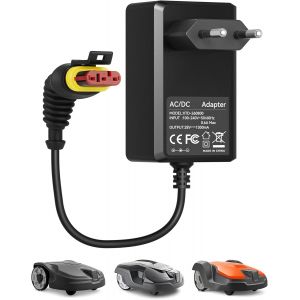 MEVRONISSHOP-28V 1.3A Adaptateur Secteur Compatible avec Husqvarna Automower 105, 310, 315, 315X, 305, 310 Mark II, 315 Mark II Tondeuse &agrave; gazon, Tondeuse Robotique, pour Gardena R50Li, R40Li, R45Li, - Neuf