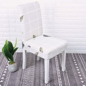 HJLIAN Lot de 4 housses de chaise extensibles et pliables en elasthanne lavables pour mariage, banquet (clair de lune) - Neuf