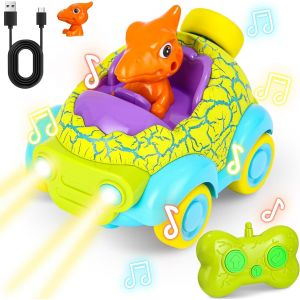 ERYI-Voiture Telecommandé Enfant 2 Ans, Jouet Dinosaure Avec Lumières Et Musique, Voiture Télécommandée Jouet Enfant 2 3 4 5 6 Ans Garçon,Cadeau Anniversaire Noël Pour Bébés Enfant - Neuf