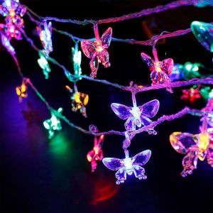 KAL-Guirlande Lumineuse Papillon, 1,5 M, 10 Led, Pour Chambre D'Enfant, Décoration Intérieure Et Extérieure, Pour Mariage, Fête, Jardin, Noël - Neuf