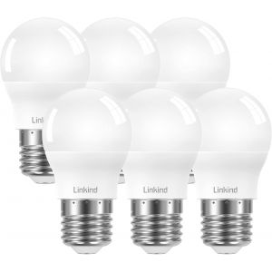 Ampoule Led E27,7.5w Équivalent 60w 806lm,Blanc Chaud 2700k,Ampoule Mini Globe G45 Avec Gros Culot À Vis,Ac 220-240v,Non Dimmable,Lot De 6. - Neuf