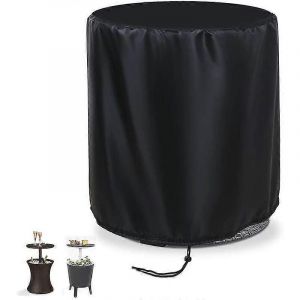 Housse De Protection De Table De Bar Housse De Seau À Glace Imperméable À L'eau Et Coupe-Vent Pour Patio De Jardin Petite Table Ronde Noire (52 X 58cm) - Neuf