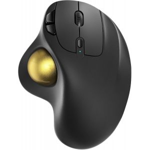 M501 Souris Trackball sans Fil, Souris Ergonomique Rechargeable, Suivi précis et Fluide, Connexion à 3 appareils (Bluetooth ou 2.4G), Compatible pour PC, Ordinateur Portable, Mac, Windows. - Neuf