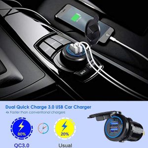 Chargeur Usb Moto Qc3.0 Prise Voiture 5v/4.2a Charge Rapide Pour 12v-24v Bateau Suv Camion Caravane Marine - Neuf