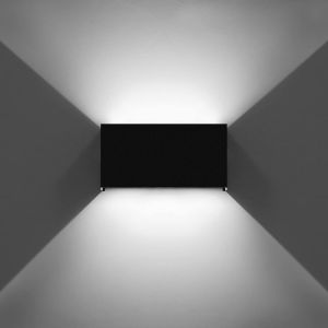 12w Moderne Lampe Murale Led Applique Murale Up Down Angle De Faisceau R&eacute;glable L&egrave;che-Murs Led Int&eacute;rieur Ext&eacute;rieur Imperm&eacute;able Ip65 Pour Salle De Bain Chambre &Agrave; Coucher Couloir, Noir 6000k - Neuf