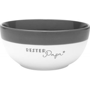 Kalanka-48949 Bol Avec Motif &laquo; Bester Papa &raquo; - En Gr&egrave;s &Eacute;maill&eacute; Color&eacute; - Avec Inscription En Allemand Et Inscription En Allemand - 60 Cl - Gris - Petit D&eacute;jeuner, Bol &Agrave; C&eacute;r&eacute;ales - Cadeau Pour La F&ecirc;te - Neuf