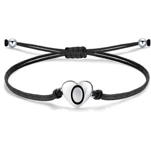 Eryi-Liquidation Totale, Bracelet Lettre Pour Femme Avec Coeur En Argent 925, Bracelet Cordon Tressé Fait À La Main Avec Breloque Initiale, Bijoux Alphabet Personnalisés Réglable - Neuf
