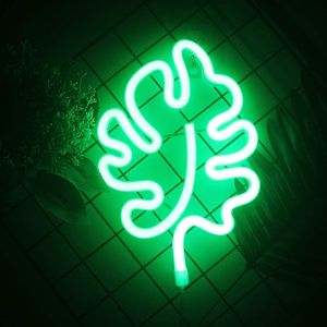 Feuilles vertes Néons Enseignes au néon LED Néons pour murs Enseigne lumineuse à effet néon pour chambre à coucher Restaurant - Neuf