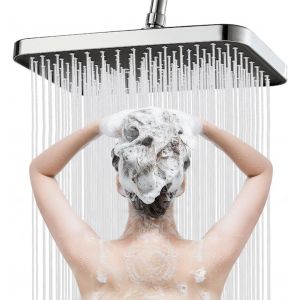 Lkjkj-Pommeau De Douche À Effet Pluie, 360 °, Réglable, Avec Buses Anti-Calcaire, Carré, En Acier Inoxydable, Économe En Eau, Pour Salle De Bain - Neuf