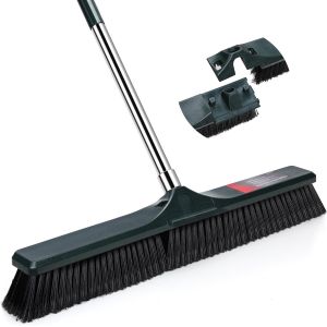 NouvelHorizonstore-Balai Exterieur, 60 cm Grand Balai Exterieur Terrasse avec 140cm R&eacute;glable Longue Manche, Balais Ext&eacute;rieur de Jardin Industriel pour Nettoyer Routes, Patio, Garage, B&eacute;ton, Gazon - Neuf