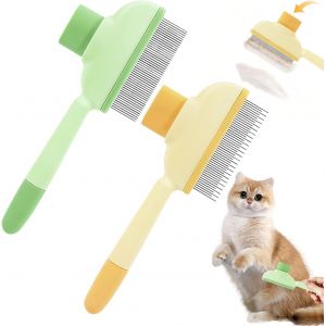Jgd-2 Pi&egrave;ces Brosse Pour Chats Chien, Brosse Attrape Poils Pour Chat, Pet Hair Brush For Cats, Peigne Chat Poil Long, Peigne Pour Chats, Avec Bouton, Pour Un Nettoyage Rapide Des Poils Errants - Neuf