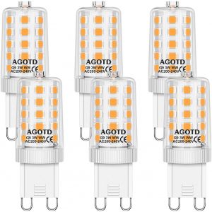 Kalanka-Ampoules Led G9, 3w Equivalent 30w 40w Halog&iquest;&iquest;Ne Lampe, Blanc Chaud 3000k 525lm Sans Scintillement Ac/Dc 220-240v Pas De Scintillement, Non Dimmable, Lot De 6 - Neuf