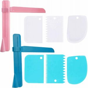 Kal-Lot De 2 Polisseuses Réglables Pour Gâteau -6 Grattoirs À Crème Au Beurre -Outils De Décoration Pour Gâteau, Crème, Pain, Crème Et Pizza - Neuf