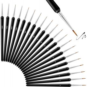 Sansh-Artcut Pinceaux Peinture, 20 Pièces, Pour Modèle, Figurine, Nails, Peinture Acrylique Et Aquarelle, Fin Liner, 00000,000,00,0,1 - Neuf