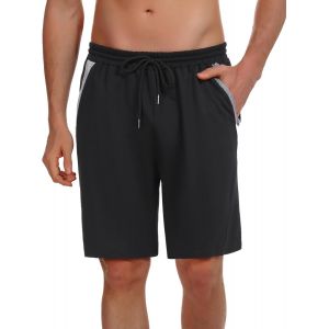 Uaa-Short Sport Homme 100% Coton Shorts Course À Pied Pantalon Court Jogging D'été Avec Poches Zippé Shorts Et Bermudas Fitness Léger Et Doux Bas D'entraînement S-Xxl - Neuf