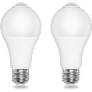 Ampoule Led Détecteur De Mouvement E27 12w Blanc Chaud 3000k 1000lm, Ac 220v, 120 Degrés, Auto On Off, Ampoule Led Détecteur De Lumière E27 Pour Plafonnier D'entrée, Lot De 2 - Neuf