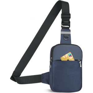 CAUC-Sling Bag Sac de Poitrine Hommes Femmes avec Blocage RFID, Travel T&eacute;l&eacute;phone Bodybag Chest Crossbody Shoulder Bags, Sac Poitrine Poche R&eacute;sistant &agrave; l'eau pour Sport - Neuf