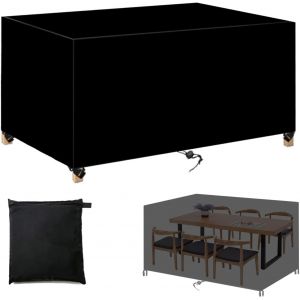 Housse Salon De Jardin,420d Oxford Tissu Rectangulaire Couverture De Protection Meubles,Imperm&eacute;able R&eacute;sistance Au Vent,Pour Table, Chaise Et Canap&eacute;-Black|| 60x60x60cm - Neuf