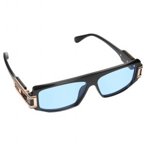 Lunettes De Soleil Architecturales Look Anguleux Verres Uv400 Bleu - Neuf