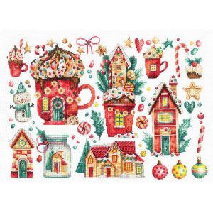 Kit Point De Croix Compt&eacute; Andriana "Douceurs De No&euml;l" 30x21 Cm - Neuf