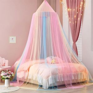 Moustiquaire de Lit Coloré Ciel de Lit Fille Moustiquaire Ciel de Lit Arc-en-Ciel Moustiquaire pour Lit Double Simple Anti Mosquito Bed Canopy pour Le Camping La Maison Le Jardin 60 x 250 x 1250 cm - Neuf