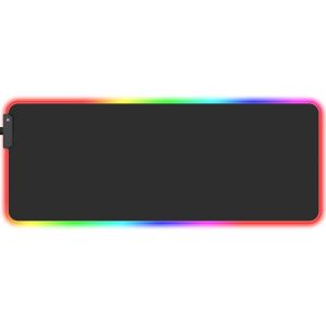 TIANYI-Tapis de souris de jeu XL RVB, 800 x 300 x 3 mm, grand tapis de souris XXL, sous-main &agrave; LED noir, grand tapis de bureau - Neuf