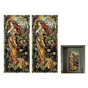 Lot de 2 films adh&eacute;sifs statiques d&eacute;polis pour vitres, pour une intimit&eacute; pr&eacute;serv&eacute;e. D&eacute;coration de vitres - Neuf