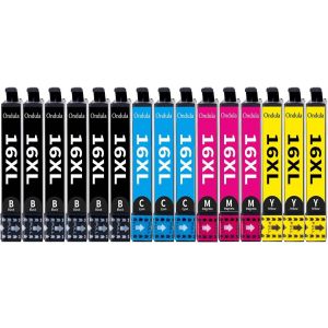 16 XL Multipack Cartouche d'encre pour Epson 16XL pour Epson Workforce WF-2010 WF-2510 WF-2520 WF-2530 WF-2540 WF-2630 WF-2650 WF-2660 WF-2750 WF-2760 WF-2010W WF-2510WF (Paquet de 15) - Neuf