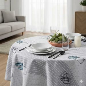 Nappe Ronde Polyester Cactae - Neuf