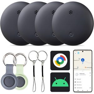VornixorSarlshop-Lot de 4 traqueurs Android, Air Smart Tag Compatible avec Google Find My (Android Uniquement), localisateur pour cl&eacute;s, Bagages, Valise, Portefeuille - Neuf
