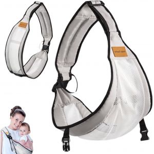 Kalanka-Porte-Bébé Côté, Porte Bébé Portable, Porte Bebe Toddler Réglable, Portable Echarpe De Portage Bebe, Bébé De 0 À 36 Mois, Tout-Petits Jusqu'à 20 Kg (Gris) - Neuf