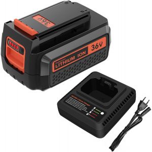 MEVRONISSHOP-LBXR36 36V40V 2.5Ah Batterie de Rechange pour Black Decker 36V Batterie BL2536 LBX36 LBXR36 LBXR2036 LBX2540 avec Chargeur remplacer pour Black Decker Chargeur LCS36 /LCS40 - Neuf