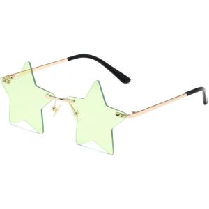Lunettes De Soleil Vintage En Métal Sans Monture Pour Femme Et Homme - Neuf