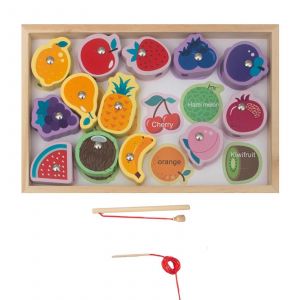 Jouet de pêche magnétique pour tout-petits, dessin animé, jouet de laçage pour enfants, jouet de pêche magnétique, jouet éducatif de coordination ?il-main-Style fruité - Neuf