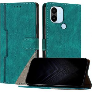 KAL-Étui Pour Xiaomi Redmi A1 Plus, Housse En Cuir Pu Avec [Protection Antichoc Tpu] [Fonction Support] [Porte-Cartes ] Antichoc Magnétique Coque Pour Redmi A1 Plus - Vert - Neuf