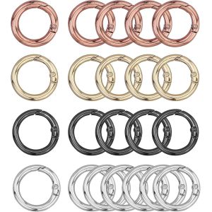 Eryi-Lot De 22 Mousquetons Ronds De 28 Mm - 4 Couleurs - Petit Mousqueton Rond - Petit Porte-Clés Pour Travaux Manuels, Accessoires De Sac, Porte-Clés - Porte-Clés - Bricolage - Neuf
