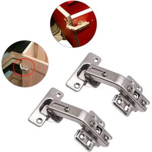 Charnière d¿angle de 135 degrés charnière avec combinaison de vis porte d¿angle pliante charnière cachée pour armoire de cuisine armoire meubles porte d¿angle 2 pièces - Neuf