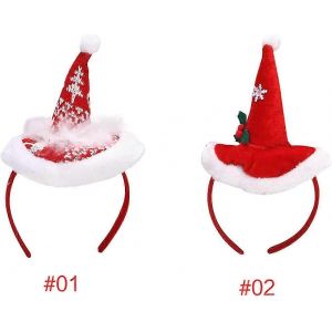 Chapeau De No&euml;l,Chapeau De P&egrave;re No&euml;l,Bandeau Pour Cheveux,Bandeau De No&euml;l,Coiffe De No&euml;l,Costume De F&ecirc;te (2pcs) - Neuf