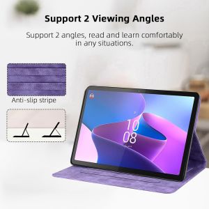 Tianyi-Coque Pour Lenovo Tab P12 2023 12.7 Pouces (Tb370fu), Housse De Protection Multi-Angles Étui En Cuir Pu Avec Boucle De Stylo, Fente Pour Carte, Auto Réveil/Sommeil, Violet - Neuf